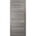 Sliding French Pocket Door with | Planum 0020 White Silk | Kit Trims Rail Hardware | Solid Wood Interior Bedroom Sturdy Doors Ginger Ash
