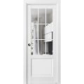 Sliding French Pocket Door with | Felicia 3599 White Silk with Clear Glass | Kit Trims Rail Hardware | Solid Wood Interior Bedroom Sturdy Doors White