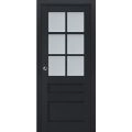 Sliding French Pocket Door | Veregio 7339 Antracite with Frosted Glass | Kit Trims Rail Hardware | Solid Wood Interior Bedroom Sturdy Doors Antracite