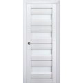 Sliding French Pocket Door | Veregio 7455 Antracite with Frosted Glass | Kit Trims Rail Hardware | Solid Wood Interior Bedroom Sturdy Doors White