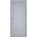 Sliding French Pocket Door | Veregio 7411 Antracite | Kit Trims Rail Hardware | Solid Wood Interior Bedroom Sturdy Doors Matte Grey