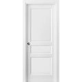 3 Panel Pocket Door | Lucia 31 White Silk | Kit Trims Rail Hardware | Solid Wood Interior Pantry Kitchen Bedroom Sliding Closet Sturdy Doors White