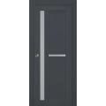 Sliding French Pocket Door | Veregio 7288 Antracite with Frosted Glass | Kit Trims Rail Hardware | Solid Wood Interior Bedroom Sturdy Doors Antracite