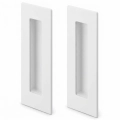 Rectangular Recessed Finger Pull for Sliding Pocket Closet Bypass Doors - White (pack of 2) White