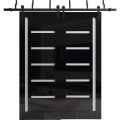 Sliding Closet Barn Bypass Doors 36 x 80 inches | Quadro 4088 Gloss White | 6.6ft Rails Hardware Set | Wood Solid Bedroom Wardrobe Doors Gloss Black
