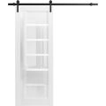Barn Door 18 x 80 inches | Quadro 4088 Gloss Black | 6.6FT Rail Track Hardware Set | Solid Panel Interior Doors Gloss White