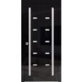 Sliding Closet Bi-fold Doors 36 x 80 inches | Quadro 4088 Gloss Black | Tracks Trims Hardware Set | Wood Solid Bedroom Wardrobe Doors Gloss Black