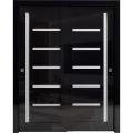 Sliding Closet Bypass Doors 36 x 80 inches | Quadro 4088 Gloss White | Rails Hardware Set | Wood Solid Bedroom Wardrobe Doors Gloss Black