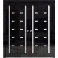 Sliding Closet Double Bi-fold Doors 72 x 80 inches | Quadro 4088 Gloss Black | Tracks Trims Hardware Set | Wood Solid Bedroom Wardrobe Doors Gloss Black
