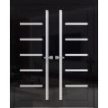 Interior Double Doors 36 x 80 inches | Quadro 4088 Gloss White | Wood Interior Solid Panel Frame | Closet Bedroom Doors Gloss Black