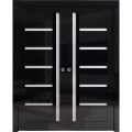 Sliding Double Pocket Doors 36 x 80 inches | Quadro 4088 Gloss Black | Kit Rail Hardware | Solid Wood Interior Bedroom Doors Gloss Black