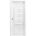 Sliding Pocket Door 18 x 80 inches | Quadro 4088 Gloss Black | Kit Rail Hardware | Solid Wood Interior Bedroom Doors Gloss White