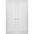 Hidden Double Doors | Quadro 4111 White Silk Concealed Metal Frame 36" x 80" (2* 18x80) Right-hand Inswing White Silk