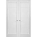 Hidden Double Doors | Quadro 4115 White Silk Concealed Metal Frame 36" x 80" (2* 18x80) Left-hand Inswing White Silk