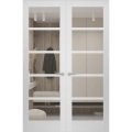 Hidden Double Doors | Quadro 4522 Matte Black Concealed Metal Frame 36" x 80" (2* 18x80) Right-hand Inswing White Silk