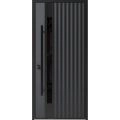 Front Exterior Prehung Steel Door / Ronex 0144 Grey / Entry Metal Modern Painted W36" x H80" Right hand Inswing Gray