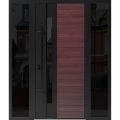 Front Exterior Prehung Steel Door / Ronex 0162 Red Oak / 2 Sidelight Exterior Windows Sidelites/ Entry Metal Modern Painted W16+36+16" x H80" Right hand Inswing Red Oak