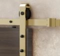 8FT Barn Black Sliding Hardware Kit Track Rail Set Gold