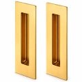 Rectangular Recessed Finger Pull for Sliding Pocket Closet Bypass Doors - White (pack of 2) Gold
