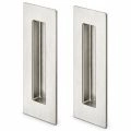 Rectangular Recessed Finger Pull for Sliding Pocket Closet Bypass Doors - White (pack of 2) Silver
