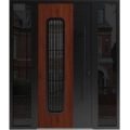 Front Exterior Aluminum Door / Ronex 0511 Bronze Oak / Prehung Entry Steel Metal Modern Painted W16+36+16"xH80" Right-hand Inswing Bronze Oak
