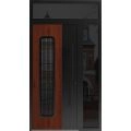 Front Exterior Aluminum Door / Ronex 0511 Bronze Oak / Prehung Entry Steel Metal Modern Painted W36+12"xH80+12" Right-hand Inswing Bronze Oak