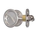 Round Sliding Pocket Lock Finger Pull - Gold Brushed Nickel