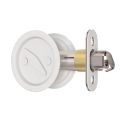 Round Sliding Pocket Lock Finger Pull - Gold White Matte