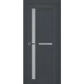 Interior Solid French Door | Veregio 7588 Cognac Oak with Black Glass | Single Regular Panel Frame Trims Handle | Bathroom Bedroom Sturdy Doors  Antracite