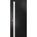 Solid Interior French | Planum 0040 Grey Oak with Black Glass| Single Regular Panel Frame Trims Handle | Bathroom Bedroom Sturdy Doors  Black Matte