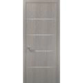 Modern Wood Interior Door with Hardware | Planum 0020 Chocolate Ash | Single Panel Frame Trims | Bathroom Bedroom Sturdy Doors Grey Oak