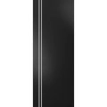 Slab Barn Door Panel | Planum 0310 Chocolate Ash and Aluminum Strips | Sturdy Finished Doors | Pocket Closet Sliding Black Matte