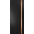 Slab Barn Door Panel | Planum 1010 Chocolate Ash and Aluminum Strips | Sturdy Finished Doors | Pocket Closet Sliding Black Matte