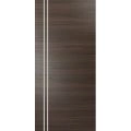 Slab Barn Door Panel | Planum 0310 Chocolate Ash and Aluminum Strips | Sturdy Finished Doors | Pocket Closet Sliding Chocolate Ash