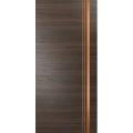 Slab Barn Door Panel | Planum 1010 Chocolate Ash and Aluminum Strips | Sturdy Finished Doors | Pocket Closet Sliding Chocolate Ash