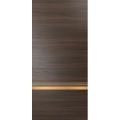 Slab Barn Door Panel | Planum 2010 Matte Black and Aluminum Strips | Sturdy Finished Modern Doors | Pocket Closet Sliding Chocolate Ash