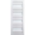 Slab Barn Door Panel Frosted Glass | Veregio 7455 Matte Grey | Sturdy Finished Doors | Pocket Closet Sliding-28" x 84" White