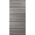 Slab Barn Door Panel | Planum 0015 White Silk and Aluminum Strips | Sturdy Finished Doors | Pocket Closet Sliding Ginger Ash