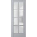 Slab Barn Door Panel | Veregio 7412 Matte Grey with Frosted Glass | Sturdy Finished Doors | Pocket Closet Sliding Matte Grey