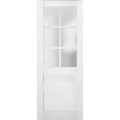 Slab Barn Door Panel | Veregio 7339 White Silk with Frosted Glass | Sturdy Finished Doors | Pocket Closet Sliding White