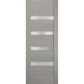 Lite Slab Barn Door Panel | Quadro 4113 Matte Black with Frosted Glass | Sturdy Finished Wooden Modern Doors | Pocket Closet Sliding Ginger Ash