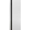 Slab Barn Door Panel | Planum 0040 White Silk with Black Glass | Sturdy Finished Doors | Pocket Closet Sliding White
