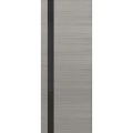 Slab Barn Door Panel | Planum 0040 White Silk with Black Glass | Sturdy Finished Doors | Pocket Closet Sliding Grey Oak