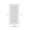Pantry Kitchen Lite Door with Hardware | Lucia 8831 White Silk | Single Panel Frame Trims | Bathroom Bedroom Sturdy Doors-24" x 96" White
