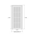 Pantry Kitchen Lite Door with Hardware | Lucia 8831 White Silk | Single Panel Frame Trims | Bathroom Bedroom Sturdy Doors-32" x 96" White