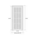 Pantry Kitchen Lite Door with Hardware | Lucia 8831 White Silk | Single Panel Frame Trims | Bathroom Bedroom Sturdy Doors-36" x 96" White