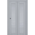 Sliding Closet Bi-fold Doors | Veregio 7411 Antracite | Sturdy Tracks Moldings Trims Hardware Set | Wood Solid Bedroom Wardrobe Doors  Matte Grey