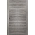 Sliding Closet Bi-fold Doors | Planum 0020 Matte Black | Sturdy Tracks Moldings Trims Hardware Set | Wood Solid Bedroom Wardrobe Doors  Ginger Ash