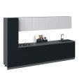 Kitchen Elegant Collection Black Color & Gray Base Size 11Ft Wide Black & White Gloss