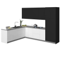 Kitchen Harmony Collection White Gloss Color Base Size 8x10Ft Wide Black & White Gloss